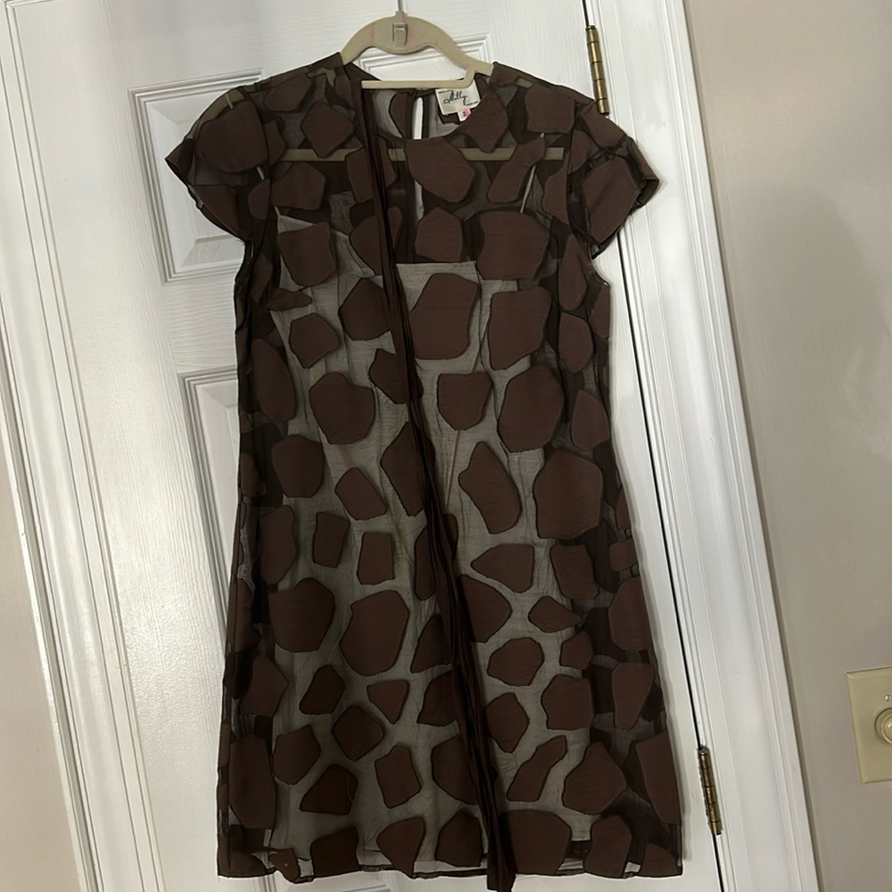 Milly giraffe print midi shift dress